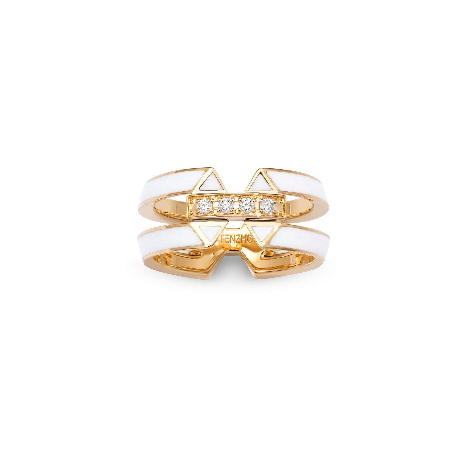 HONEY HONEY Ring mit Emaille und Diamanten