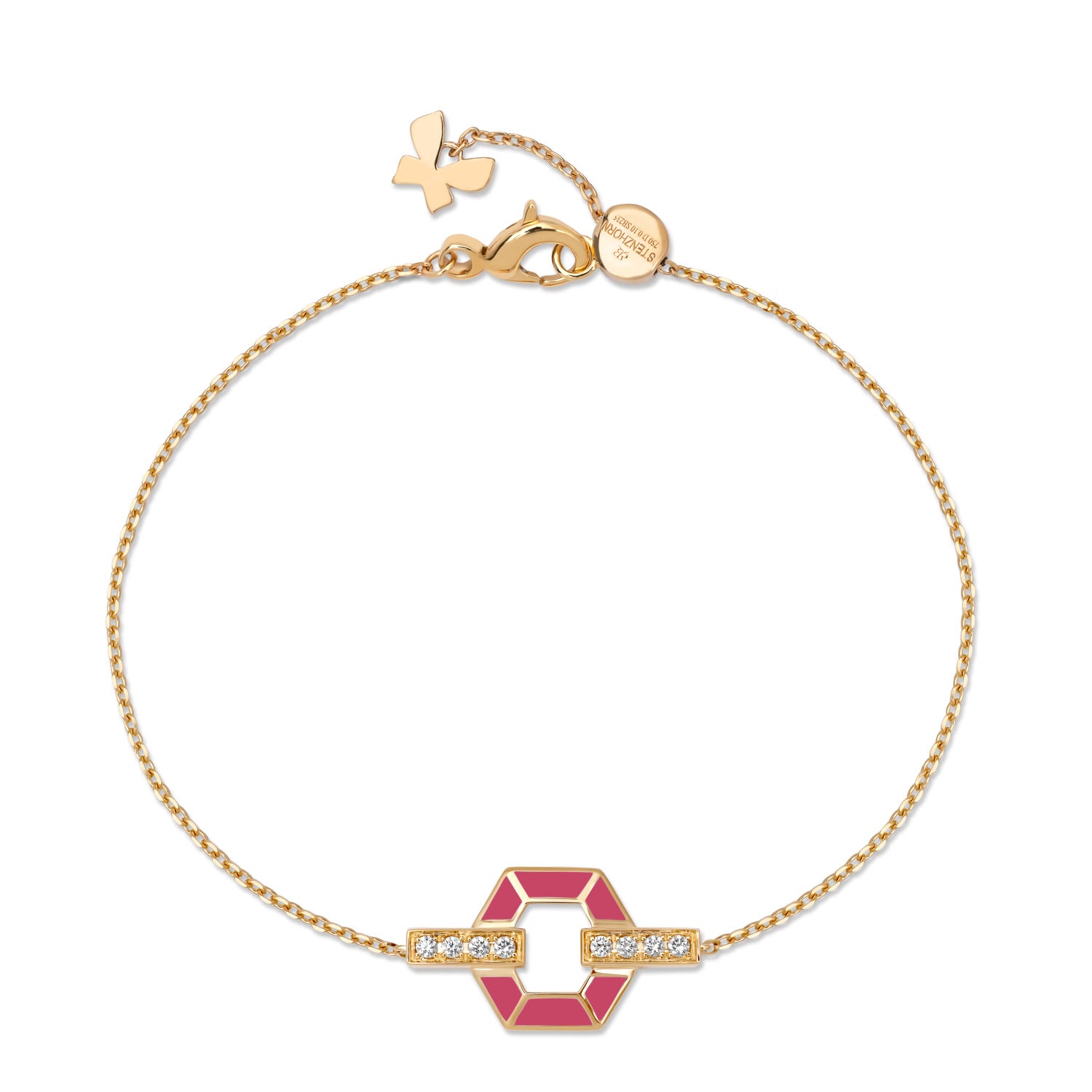 HONEY HONEY Honeycomb Bracelet with Enamel and Diamonds