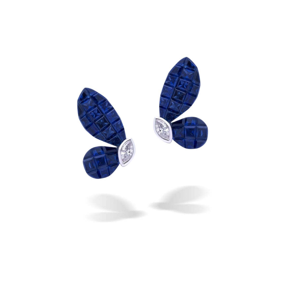 MADEMOISELLE B., round Shape Sapphire Earrings