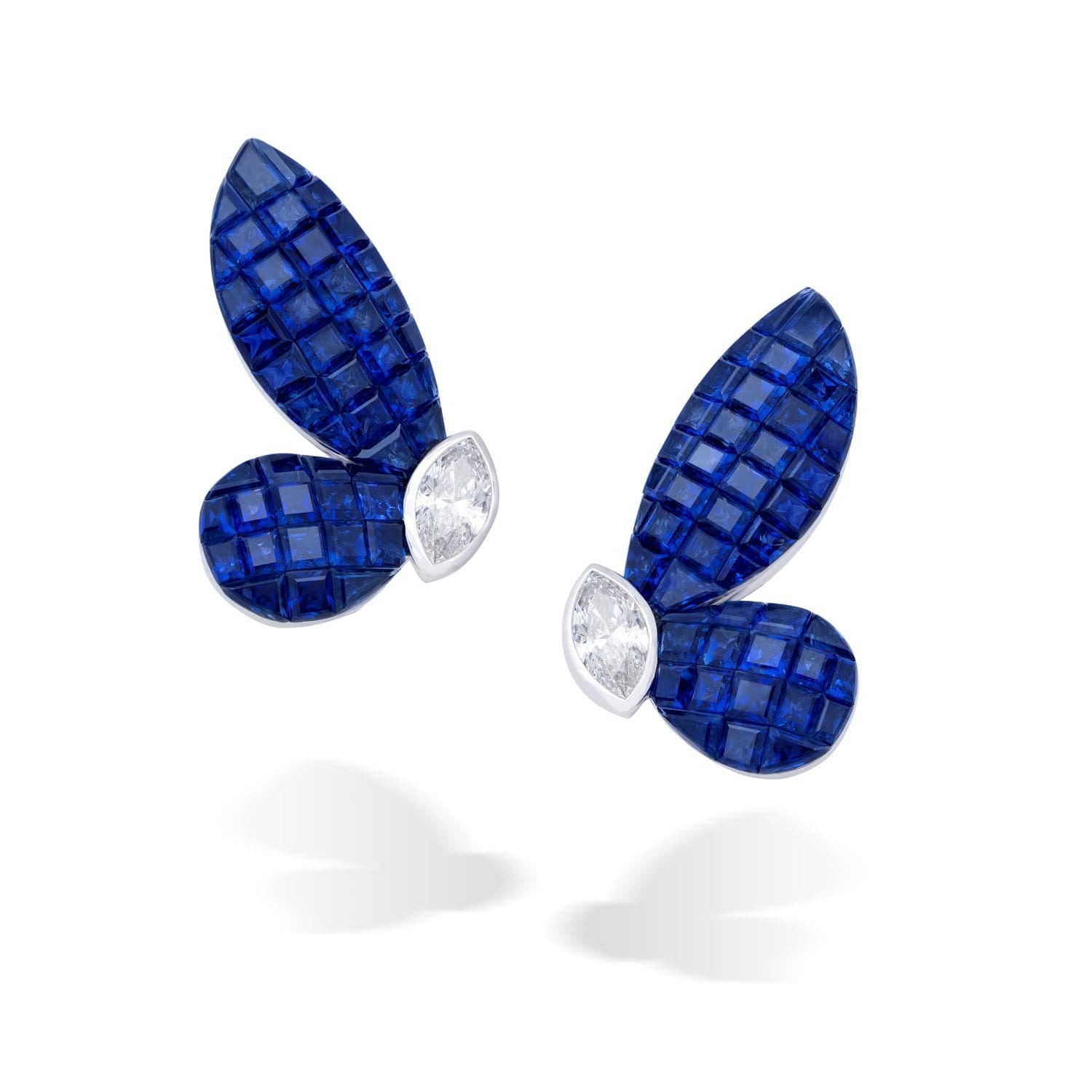 MADEMOISELLE B., round Shape Sapphire Earrings