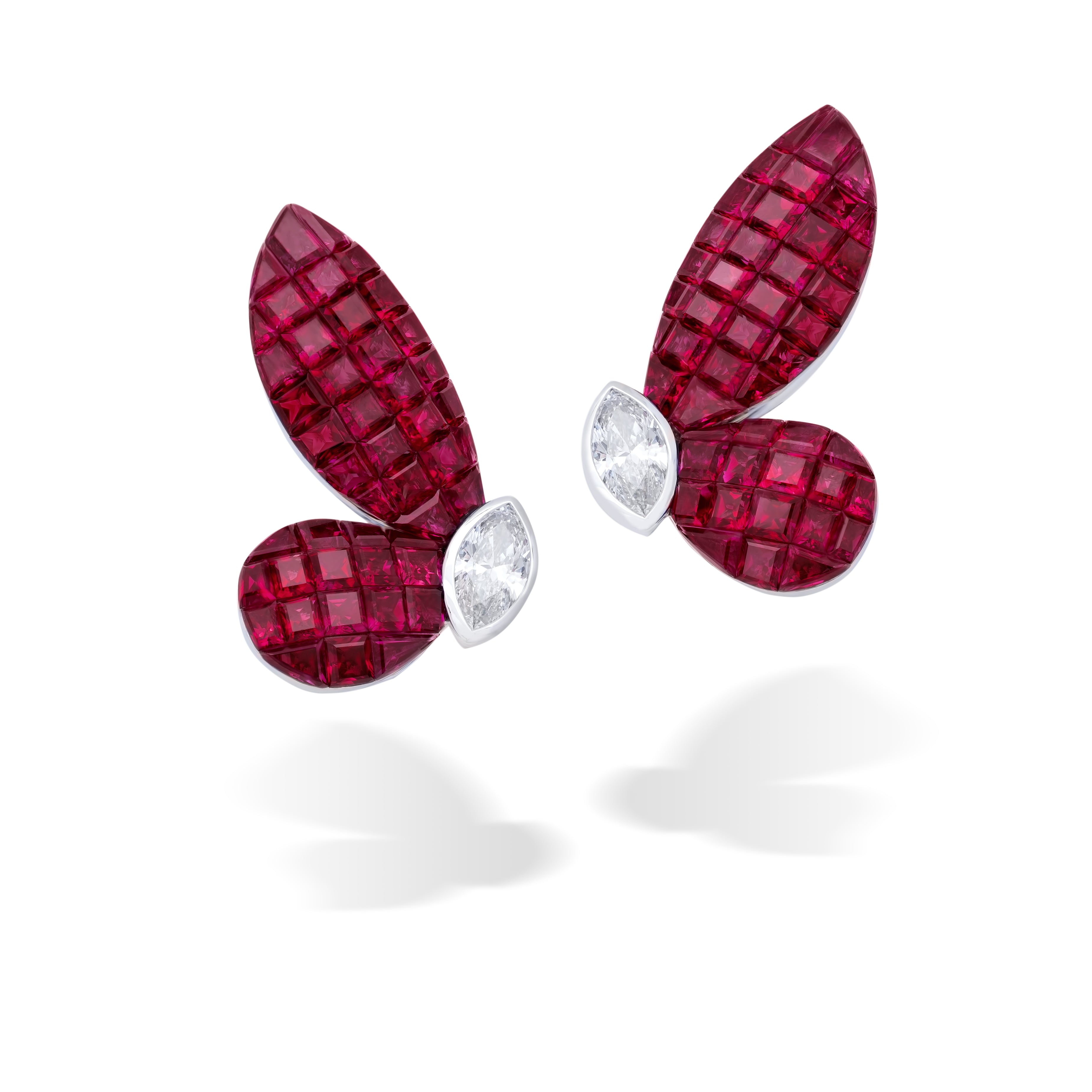 MADEMOISELLE B., round Shape Ruby Earrings